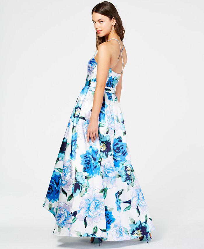 Speechless Juniors' Printed-Floral Halter Gown, Created for Macy's - Macy's