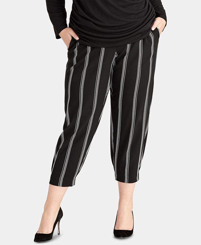 RACHEL Rachel Roy Plus Size Rina Stripe Jogger Pants, Created for Macy ...