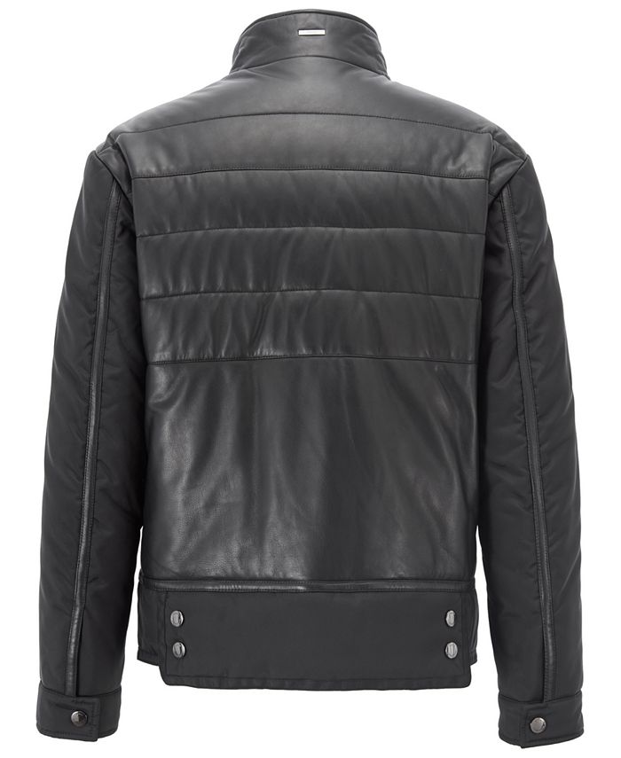 Hugo Boss BOSS Men's Padded Leather Jacket & Reviews - Hugo Boss - Men ...