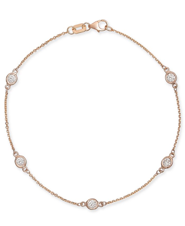 Macy's Diamond Bezel Link Bracelet (1/2 ct. t.w.) - Macy's