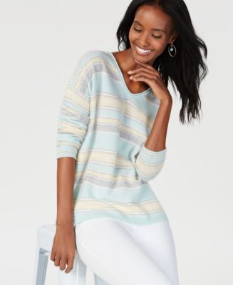 Charter Club Cashmere Striped Sweater, Created for Macy's - Macy's