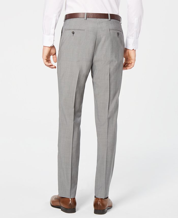 DKNY Men's Modern-Fit Stretch Light Gray Suit Pants - Macy's