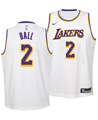 Nike Lonzo Ball Los Angeles Lakers Association Swingman Jersey