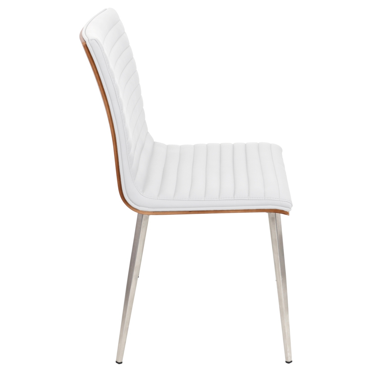 Lumisource Mason Chair with Swivel in Stainless Steel and Faux Leather Set of 2