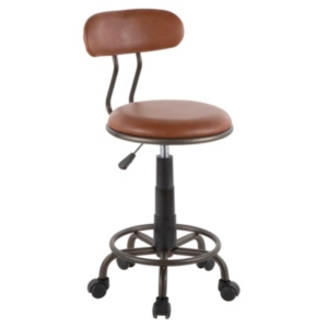 Lumisource Swift Task Chair in Metal and Light Faux Leather