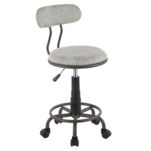 Lumisource Swift Task Chair in Metal and Light Faux Leather