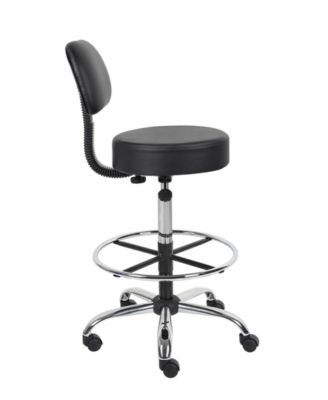 Caressoft Medical/Drafting Stool W/ Back Cushion