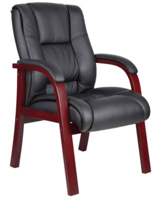 Mid Back Wood Finished Guest Chair