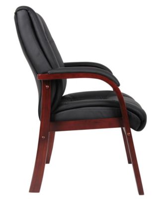 Mid Back Wood Finished Guest Chair