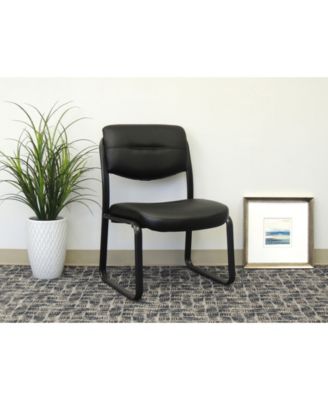 Leather Sled Base Side Chair