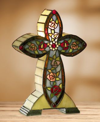 Flora Tiffany Cross Accent Lamp