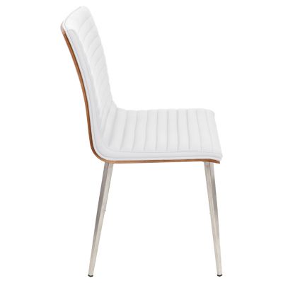 Mason Chair with Swivel in Stainless Steel and Faux Leather Set of 2