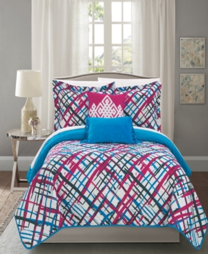 Chic Home Gingham 4 Piece Twin Quilt Set
