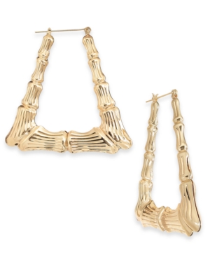 image of Thalia Sodi Gold-Tone Bamboo Triangle Medium Hoop Earrings, Created for Macy-s