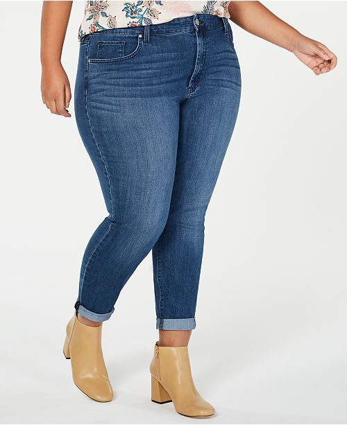 Jessica Simpson Trendy Plus Size Adored Cuffed Skinny Jeans & Reviews ...