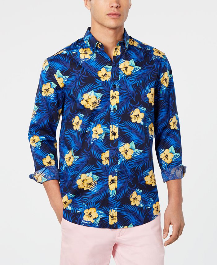 Club Room Men's Hibiscus Print Shirt, Created for Macy's & Reviews ...