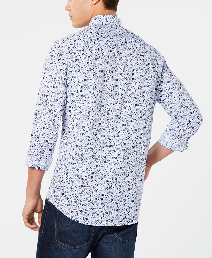 Club Room Men's Seaside Floral Graphic Shirt, Created for Macy's - Macy's