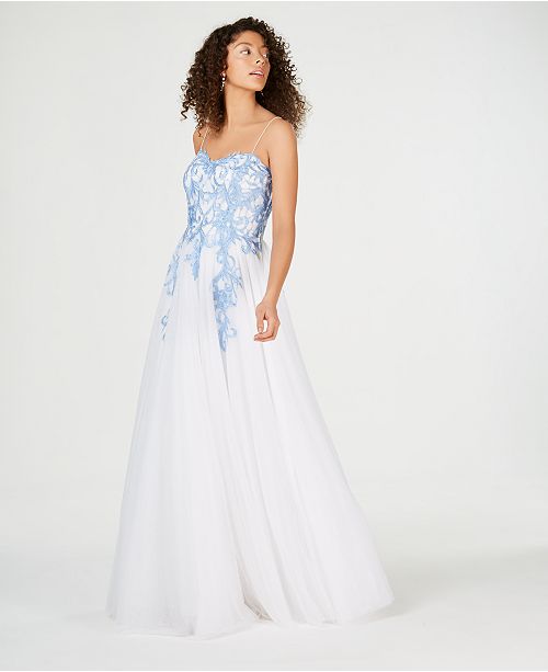 Say Yes To The Prom Juniors Rhinestone Applique Ballgown