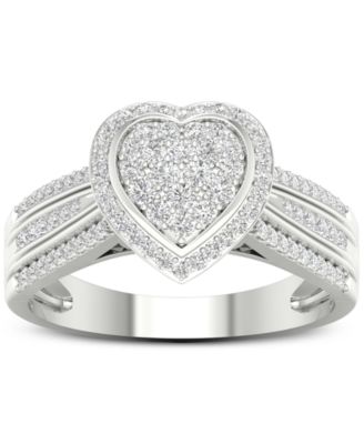 Diamond Heart Ring (1/2 ct. t.w.) in Sterling Silver