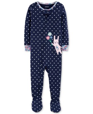 Carter's - Baby Girls Bunny Rabbit Cotton Footed Pajamas