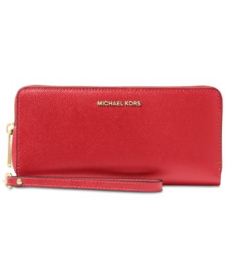 Michael Kors Jet Set Travel Leather Continental Wallet - Macy's