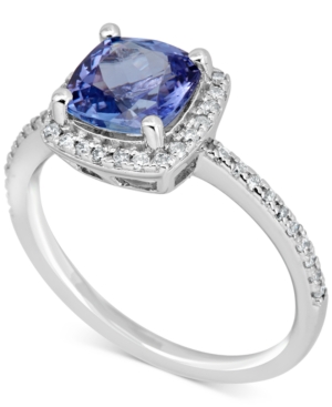 image of Tanzanite (1-1/2 ct. t.w.) & Diamond (1/4 ct. t.w.) Ring in 14k White Gold