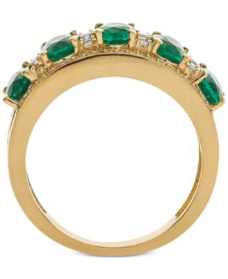 Sapphire (2-7/8 ct. t.w.) & Diamond (1/3 ct. t.w.) Ring in 14k White Gold (Also in Emerald, Tanzanite and Ruby)