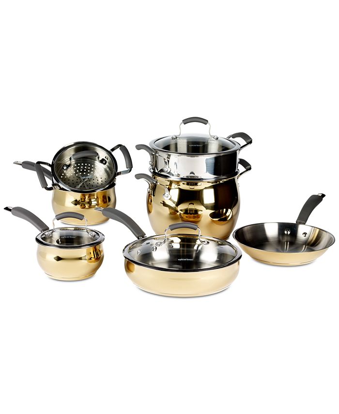 Epicurious 11-Pc. Stainless Steel Cookware Set - Macy's