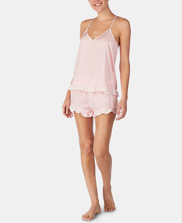 Betsey Johnson Ruffled Printed Cami & Shorts Pajama Set Macy's