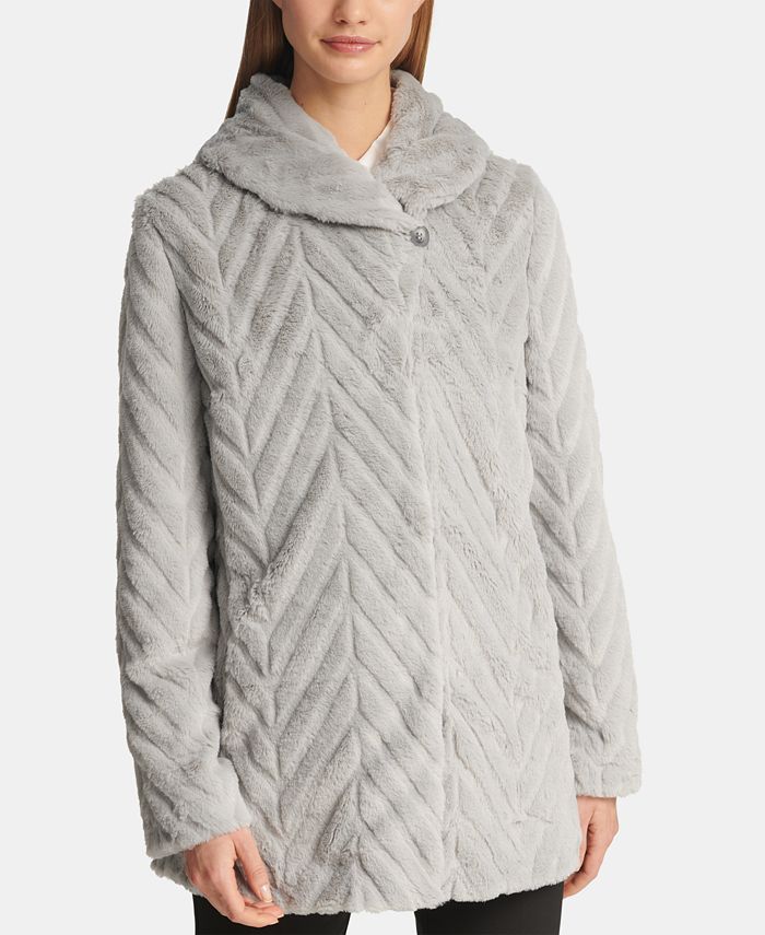 DKNY FauxFur ShawlCollar Jacket Macy's