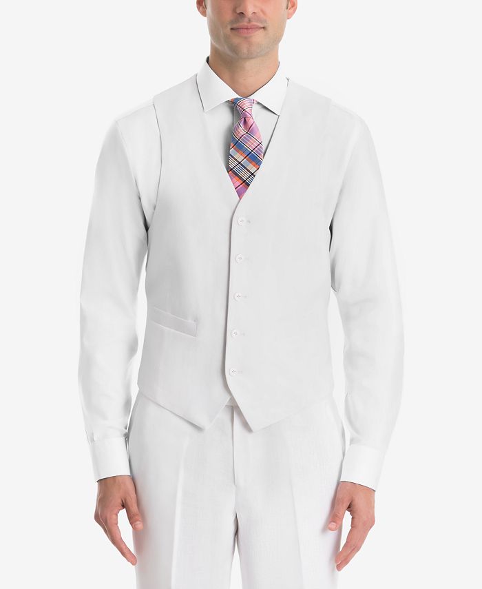 Lauren Ralph Lauren Men's UltraFlex Classic-Fit White Linen Vest & Reviews  - Suits & Tuxedos - Men - Macy's