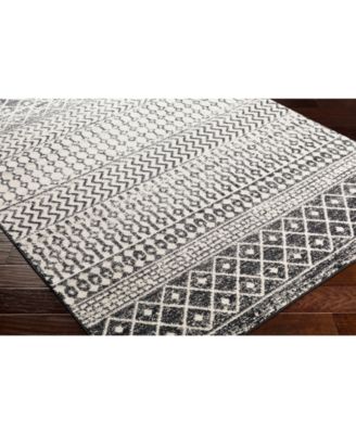 Elaziz ELZ-2307 Black 2'7" x 7'6" Runner Area Rug