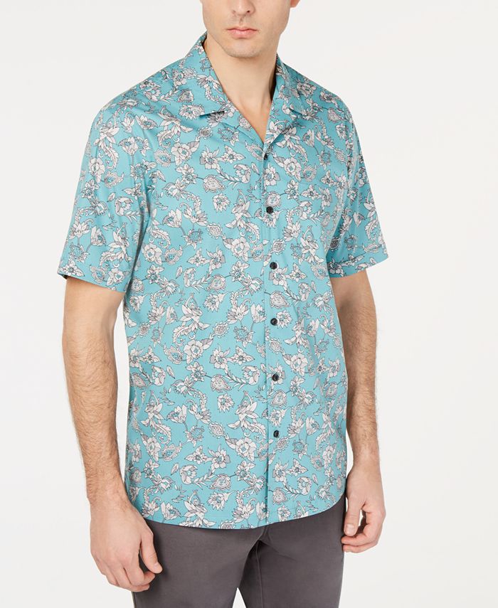 Tasso Elba Men's Notte Floral Graphic Shirt, Created for Macy's ...