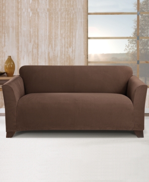 Sure Fit Morgan Stretch 1-pc. Loveseat Slipcover In Chocolate