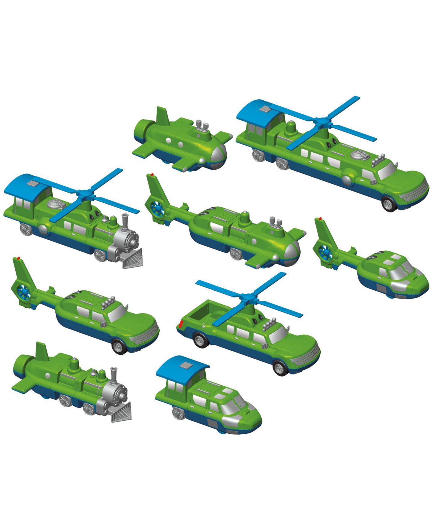 Детские конструкторы Popular Playthings Magnetic Mix or Match Vehicles- Set #2 — фото 2