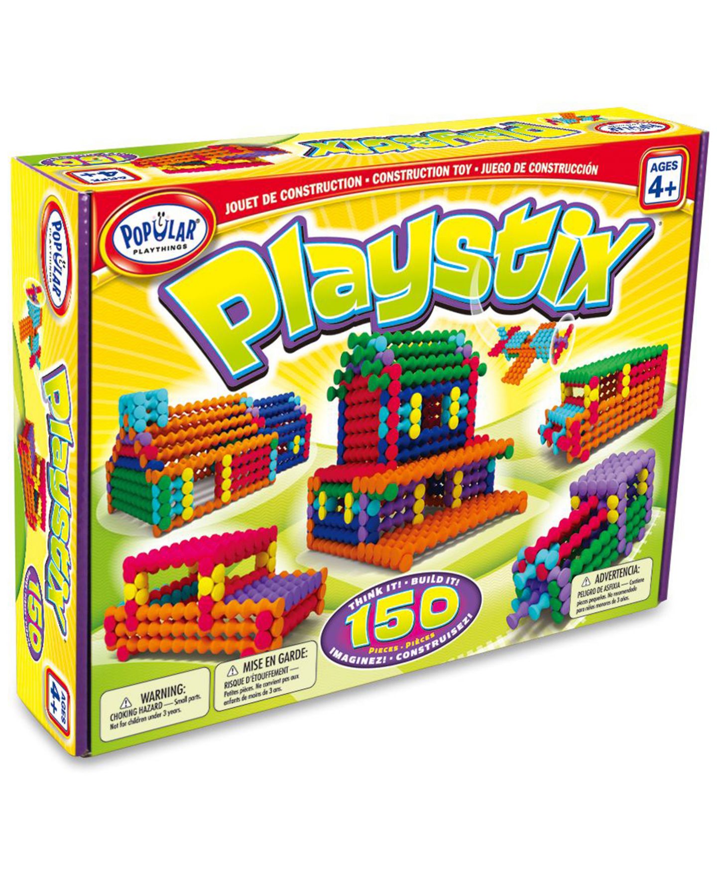 Детский конструктор Popular Playthings Playstix 150-Piece Building Set, Ages 4+ — фото 1