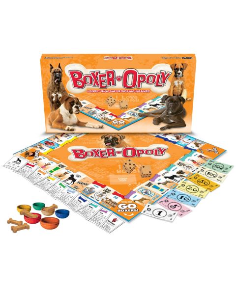 Детская настольная игра MasterPieces Puzzles Boxer-Opoly Family Classic Board Game, Ages 8+