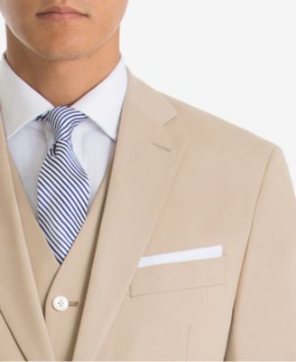 Shop Lauren Ralph Lauren Mens Ultraflex Classic Fit Tan Cotton Suit Separates