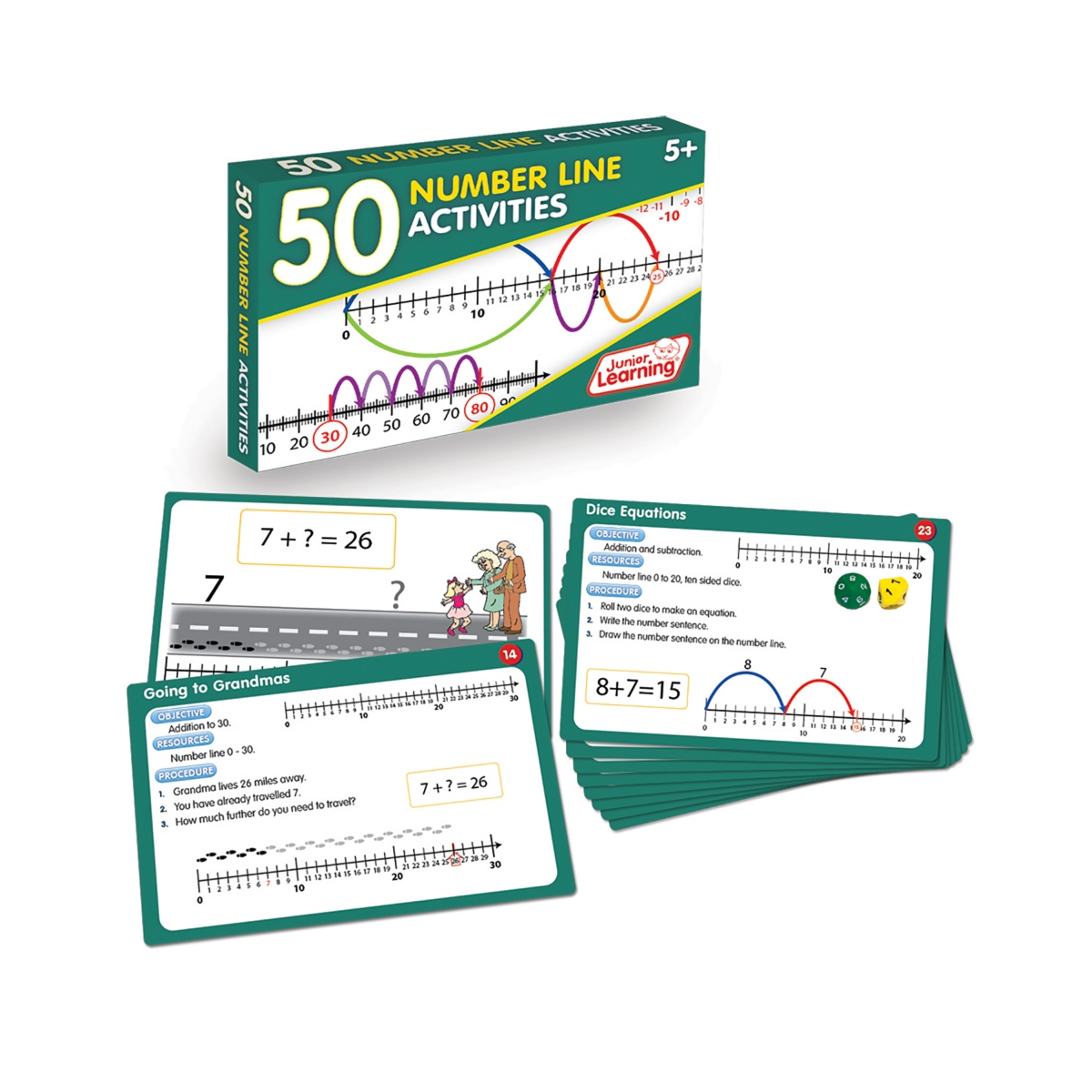 Junior Learning 50 Number Line Activities Learning Set In Multi