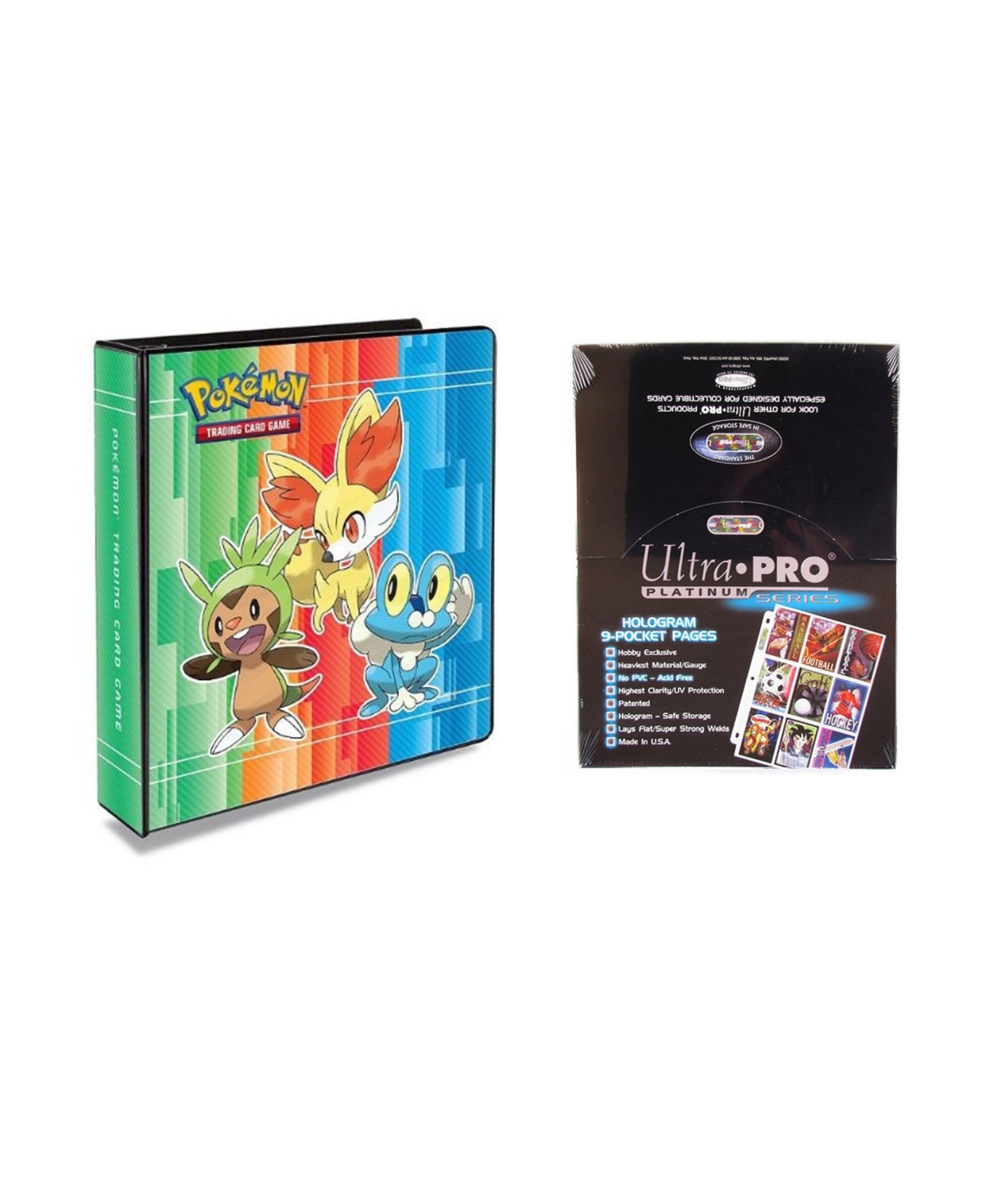 Pokemon X and Y 2", 3 Ring Binder Card Album with 100 Ultra Pro Platinum 9 Pocket Sheets - Multi