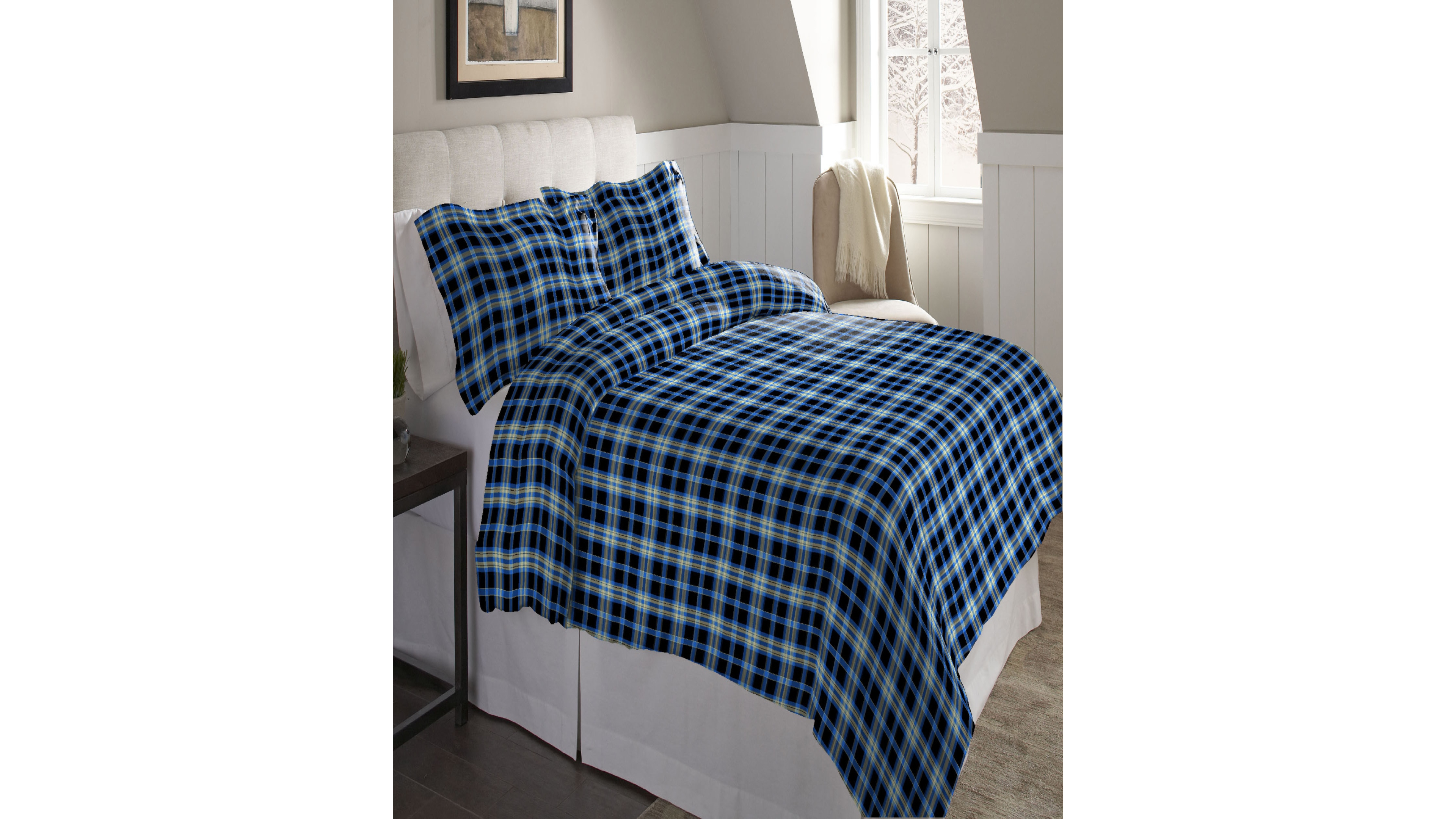 Pointehaven Ashby Plaid Superior Weight Cotton Flannel Duvet Cover Set, Twin/Twin Xl