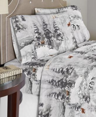 Luxury Weight Printed Cotton Flannel Sheet Set, King