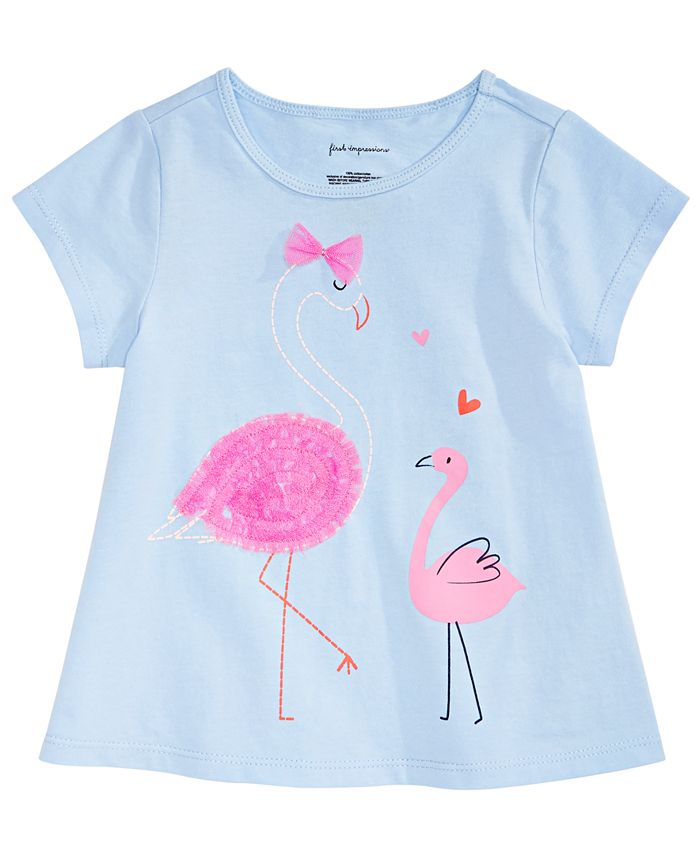 First Impressions Baby Girls Flamingo-Print T-Shirt, Created for Macy's ...