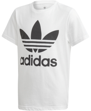 image of adidas Originals Big Boys Logo-Print Cotton T-Shirt