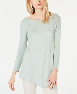 INC International Concepts - Asymmetric Mixed-Knit Sweater
