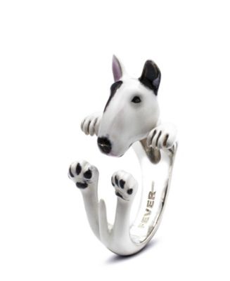 Dog Fever Bull Terrier Hug Ring in Sterling Silver and Enamel - Macy's