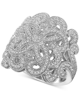 Macy's - Diamond (3/8 ct. t.w.) Swirl Ring in Sterling Silver