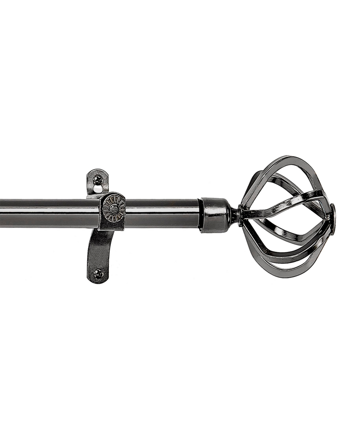 Metallo Carrera Decorative Rod & Finial, 28" - 48" - Brushed Nickel