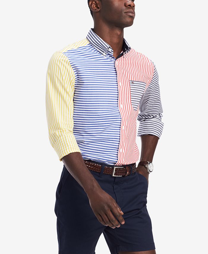 Tommy Hilfiger Men's Classic-Fit Foster Colorblocked Stripe Shirt ...