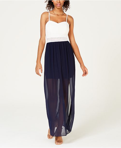 Bcx Juniors Adjustable Chiffon Contrast Maxi Dress Reviews